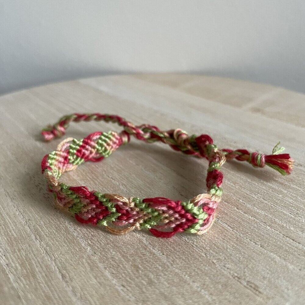 Ginevra Bracelet, anklet, trendy, comfortable, tie, embroidery thread, woven, gi